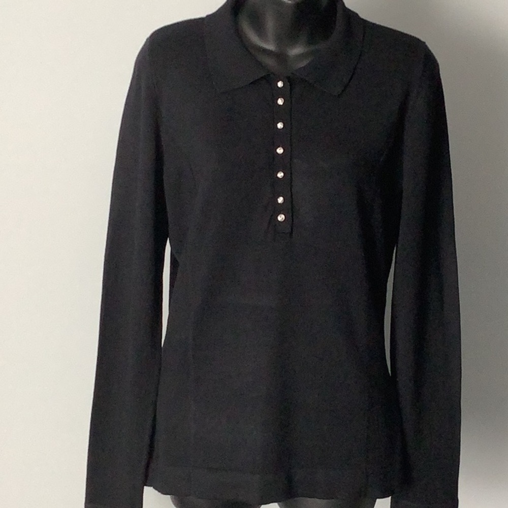 LAURA PETITES~Knit Polo Sweater